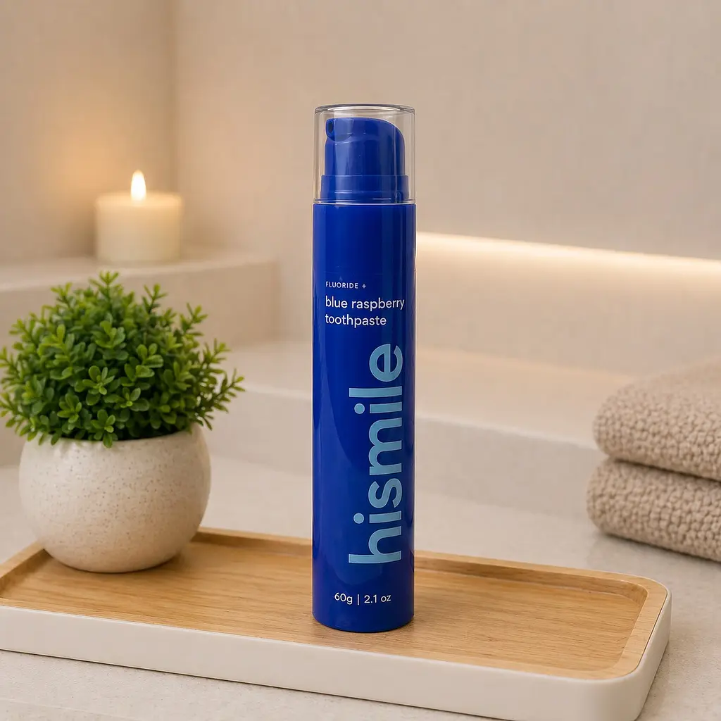 Зубная паста hismile Blue Raspberry голубая малина, с фтором и ксилитом, для отбеливания зубов 60 г
