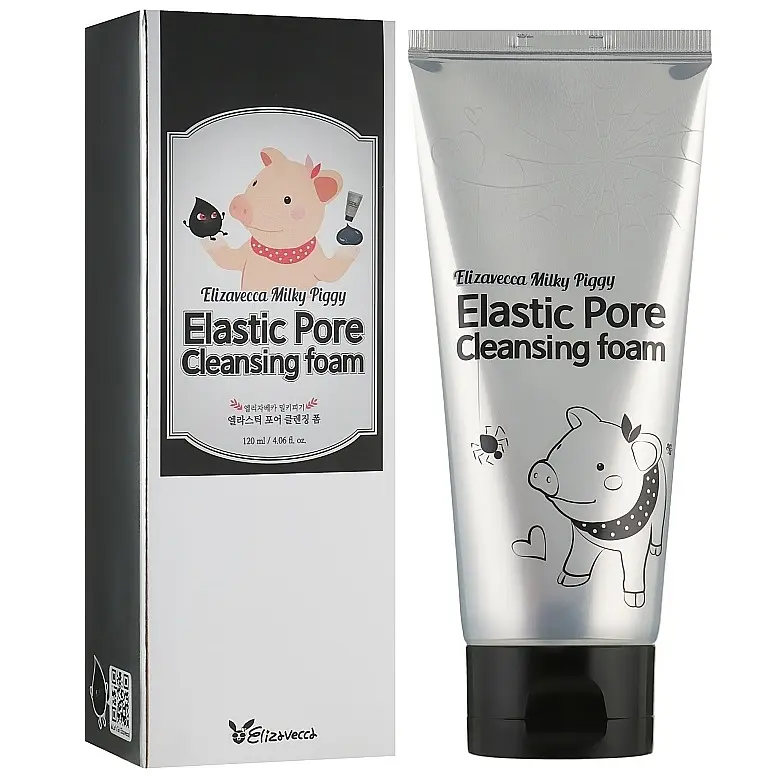 Пінка-маска для вмивання Elizavecca Milky Piggy Elastic Pore Cleansing Foam Деревне вугілля, 120 мл - фото 2
