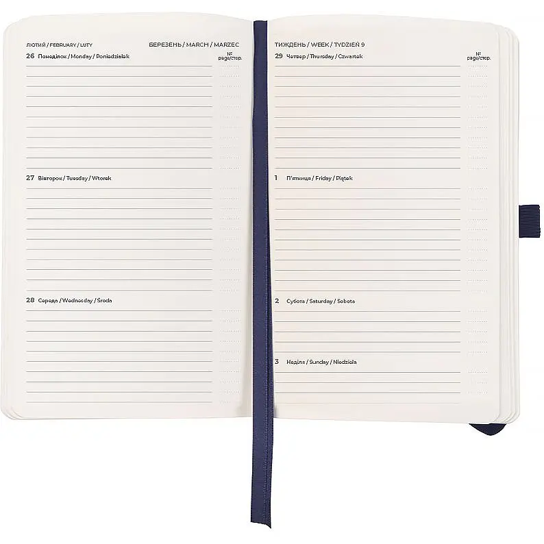 Еженедельник Axent 2026 Partner Soft Skin 125 x 195 мм синий (8509-26-02-A) - фото 4