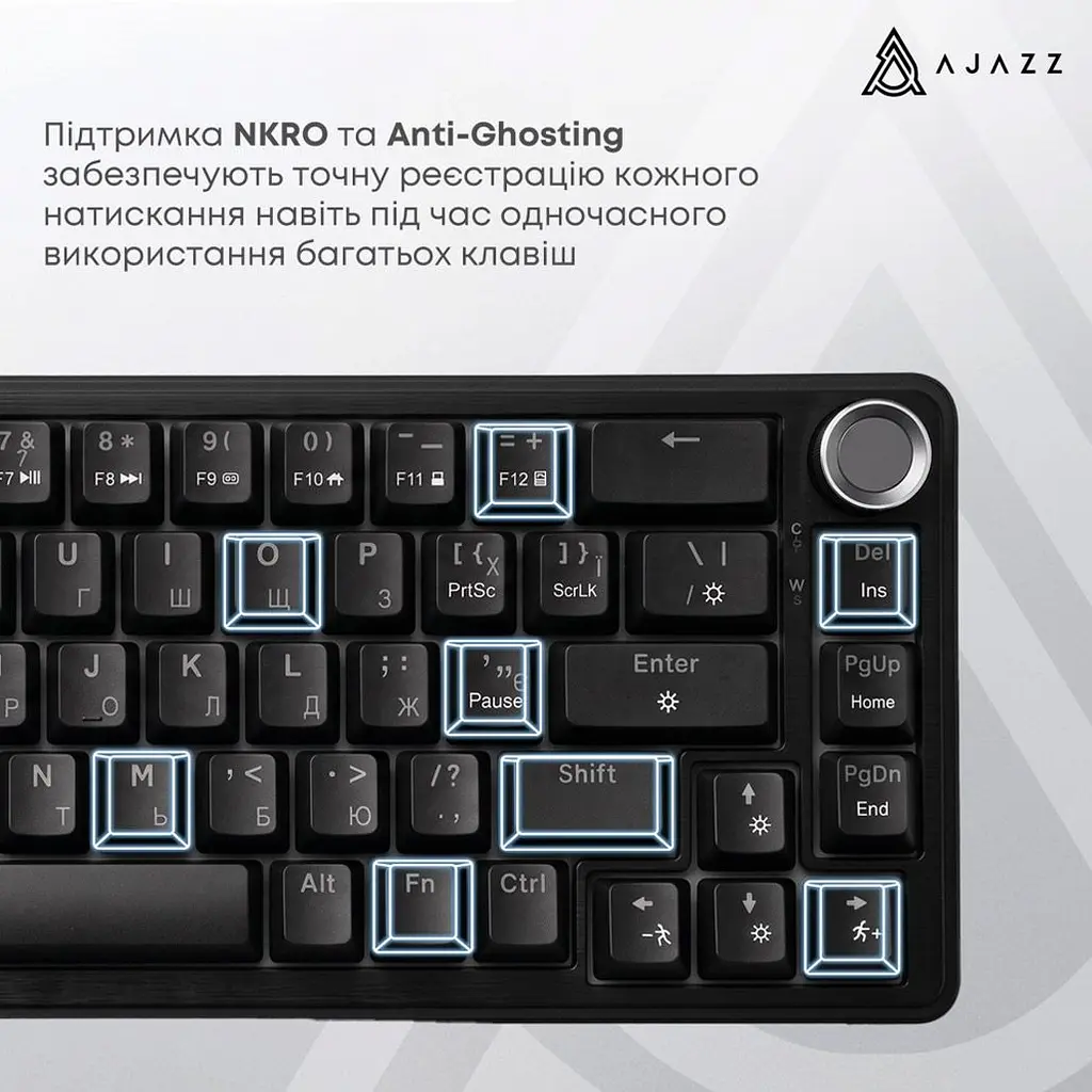 Клавіатура Ajazz AK690 Peach Mist Switch чорна (AK690-PM-B) [175704] - фото 10