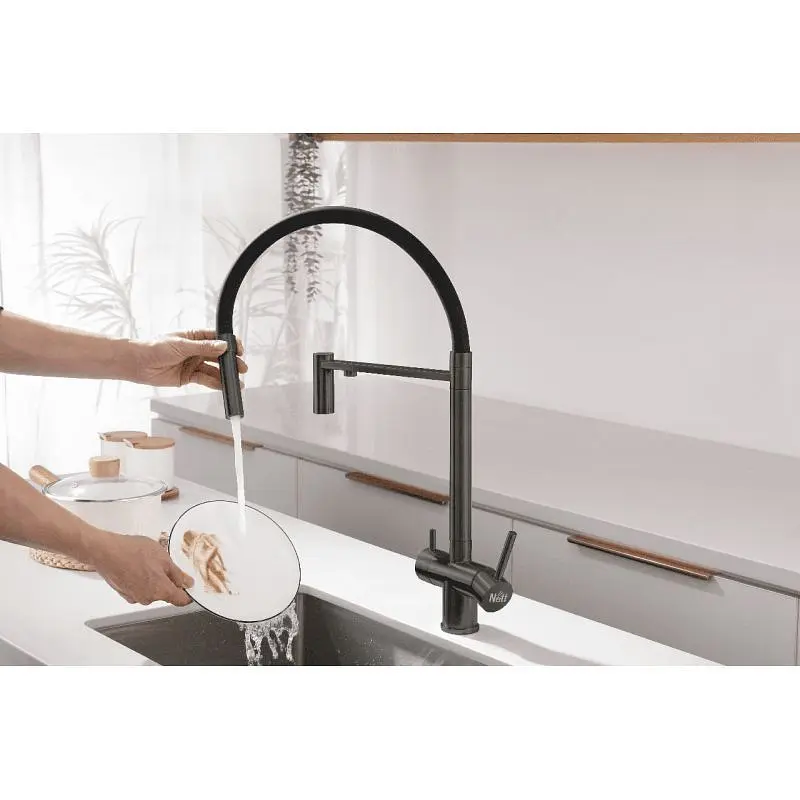 Графитовый смеситель с подключением к фильтрованной воде нержавеющий Nett GFGr-56 - фото 3