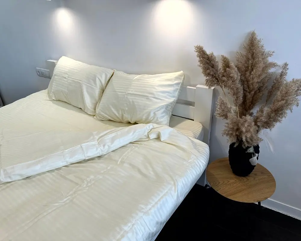 Постільна білизна LARA сатин-страйп LUX beige d13176р полуторна - фото 2