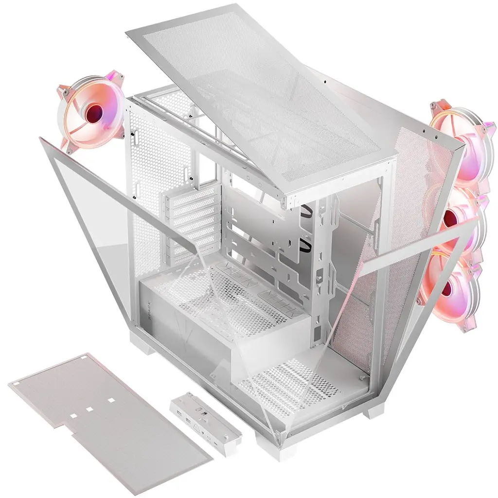 Корпус Modecom VOLCANO SPACE APEX ARGB 4x140 мм fans MIDI USB 3.0x2+TYPE-C WHITE без БЖ ATX (AT-SPACE-PG-20-000000-000) - фото 9