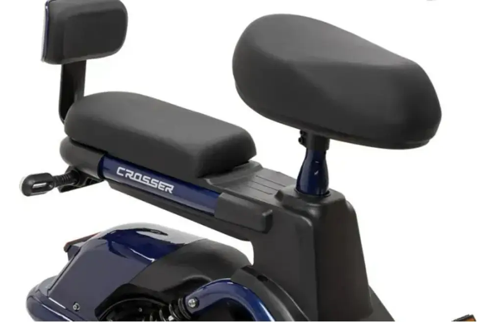 Электроскутер Двухместный Crosser CR2 (800W, 60V, 24Ah, графеновый АБК) Синий - фото 12