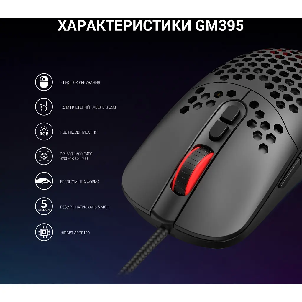 Мишка GamePro GM395 RGB USB Black (GM395) - фото 10