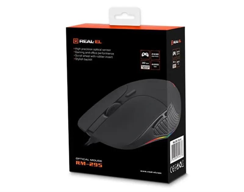 Миша REAL-EL RM-295 Black USB - фото 2
