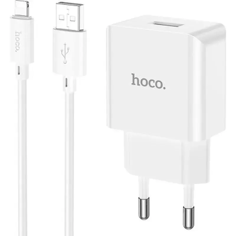 Зарядний пристрій HOCO C106A charger set(iP) White (6931474783899) - фото 2