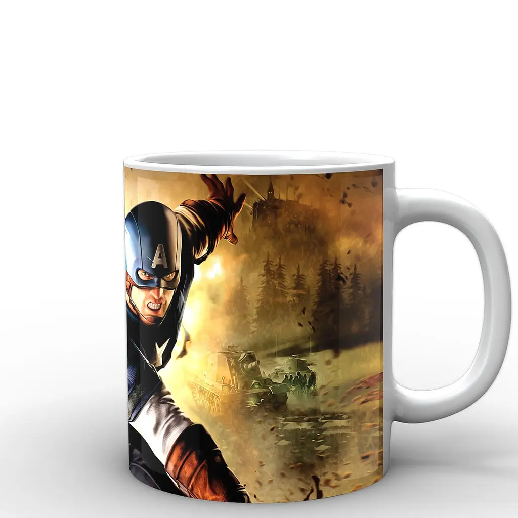 Кружка GeekLand Captain America щит CA.02.059 330 мл белая - фото 3