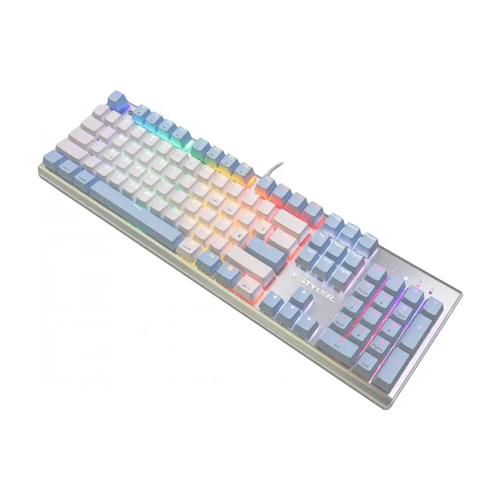 Клавіатура A4Tech FS100 RGB FS Switch USB Icy Blue (4711422004069) - фото 4
