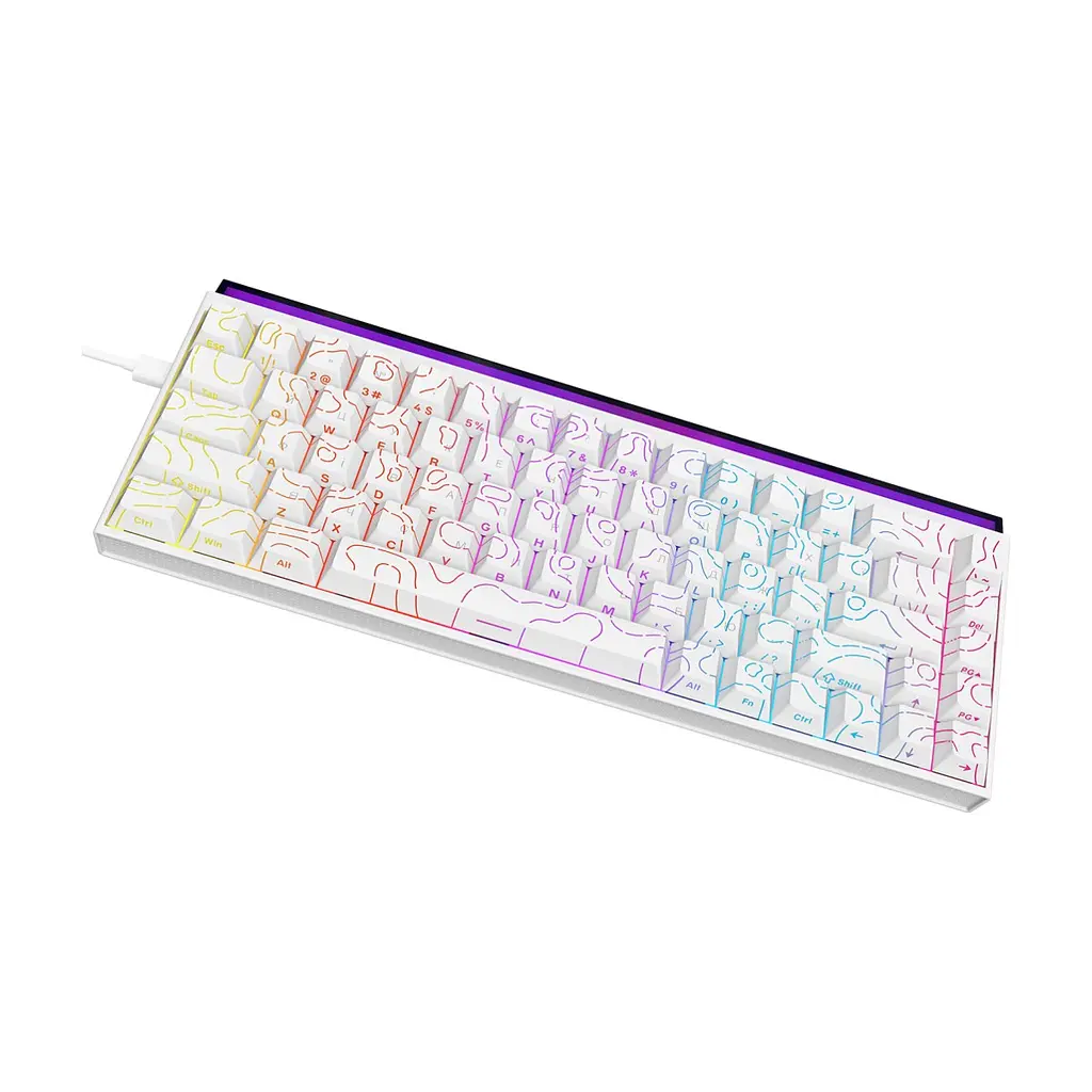 Клавіатура Ajazz NK68 Red Switch USB UA White (NK68-R-S-W) - фото 4