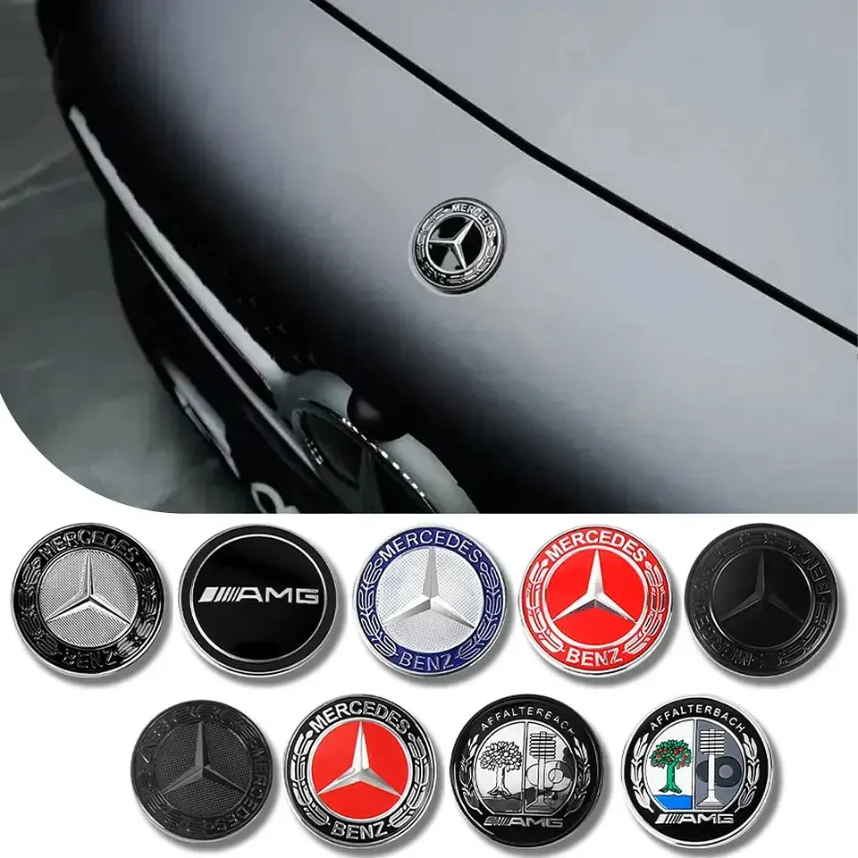 Емблема капота Mercedes-Benz хром+синій d=37мм (на 3 напрямних) OEM A0008171901 - фото 3