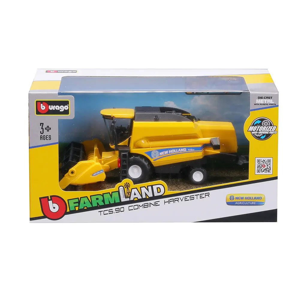 Автомодель - ЗЕРНОЗБИРАЛЬНИЙ КОМБАЙН NEW HOLLAND TC5.90 (зі зерновою жаткою) Bburago 18-31721 - фото 7