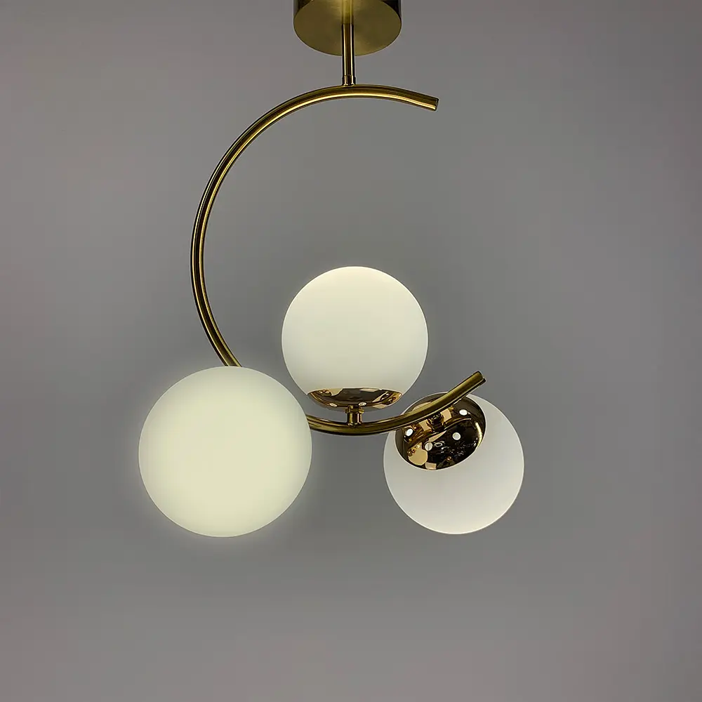 Люстра ASTORIA в латунном корпусе с белыми плафонами Ст. 068/3 AB+WT | Line F - фото 2