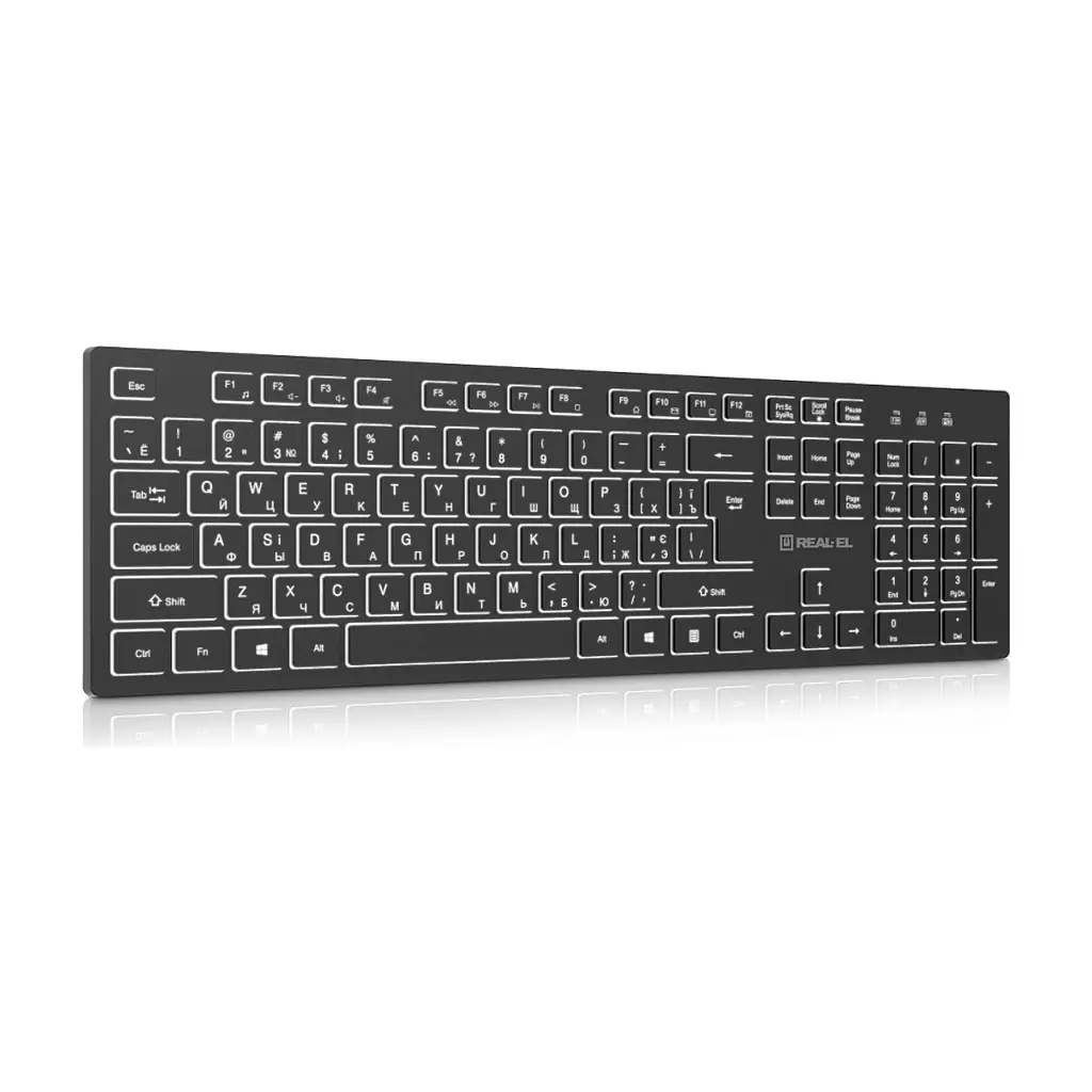 Клавіатура REAL-EL RK-725W Wireless/Bluetooth Black (EL123100061) - фото 6