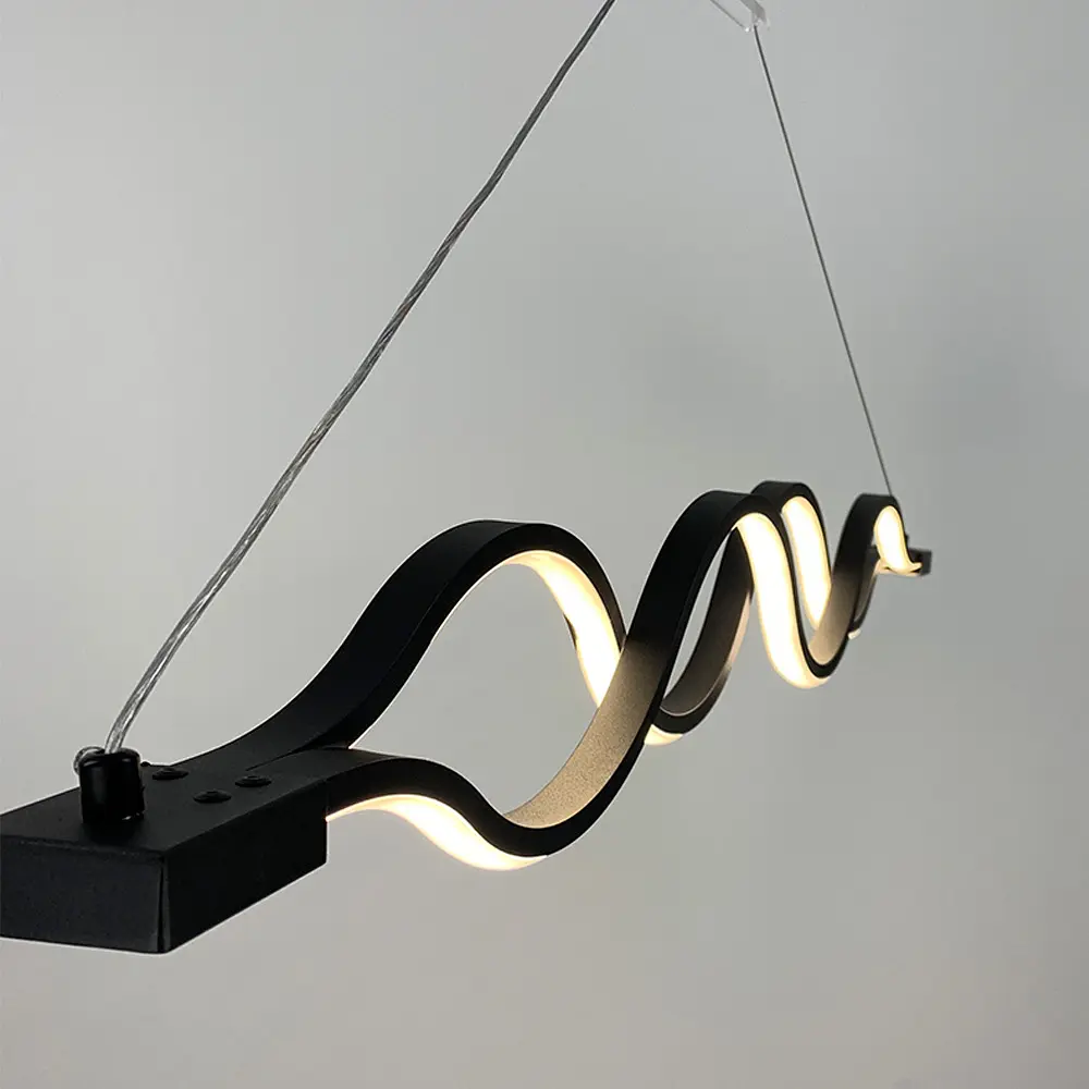 Современная черная люстра Waterlines в двух размерах Line.F Длина 120 см - фото 3