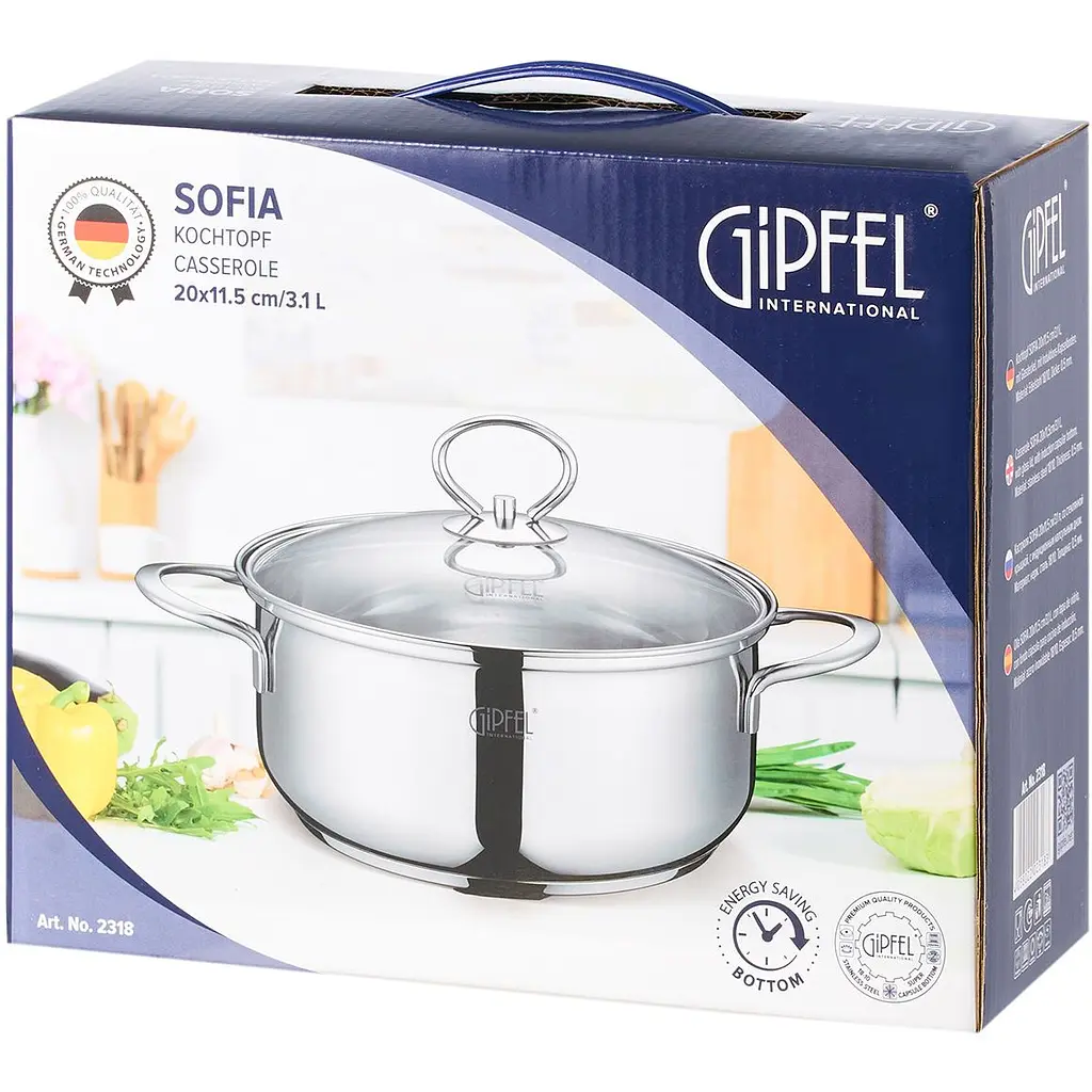 Кастрюля Gipfel Sofia с крышкой 3.1 л 20х11.5 см (2318) - фото 8