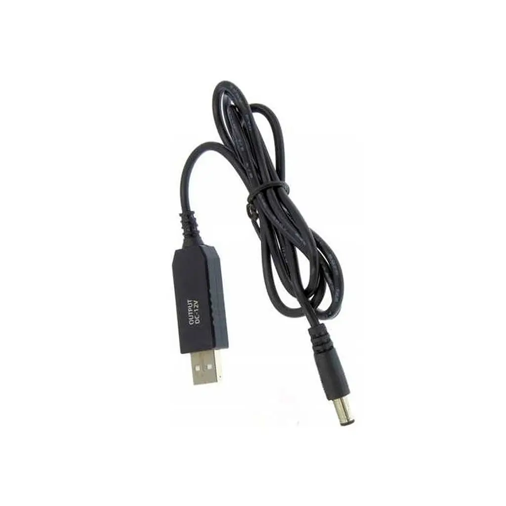 Кабель для роутера від павербанку чорний USB to DC 12V DC 5,5x2,1мм - фото 3