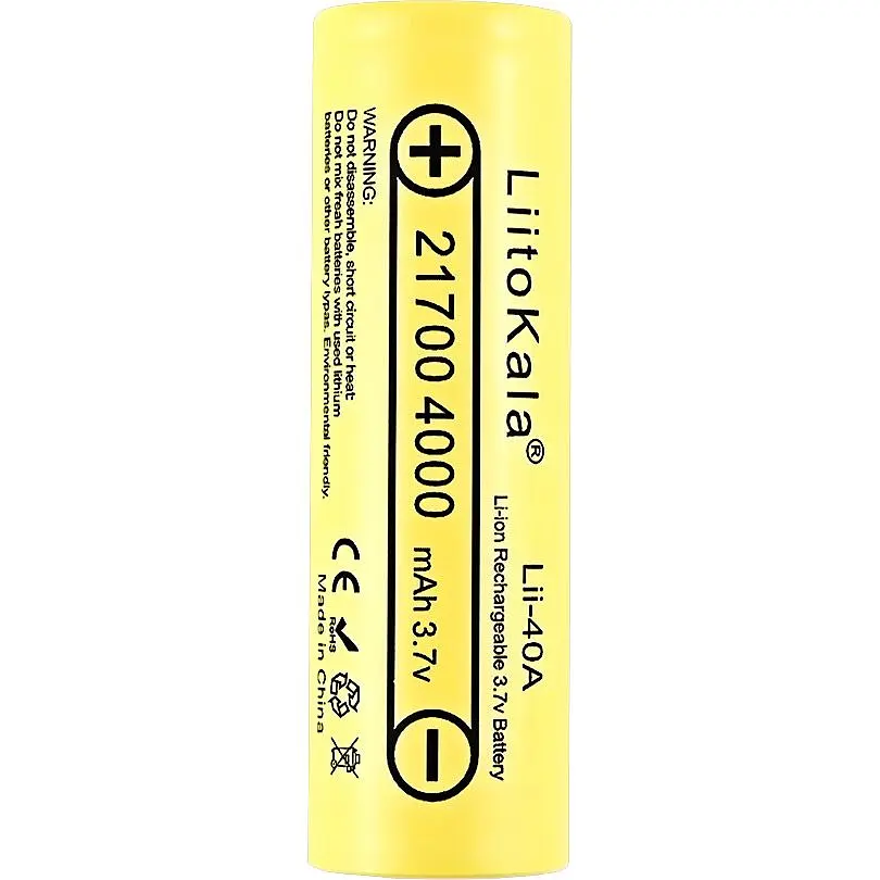 Акумулятор LiitoKala 21700 4000mAh Li-ion 1шт (Lii-40A) [173785] - фото 2