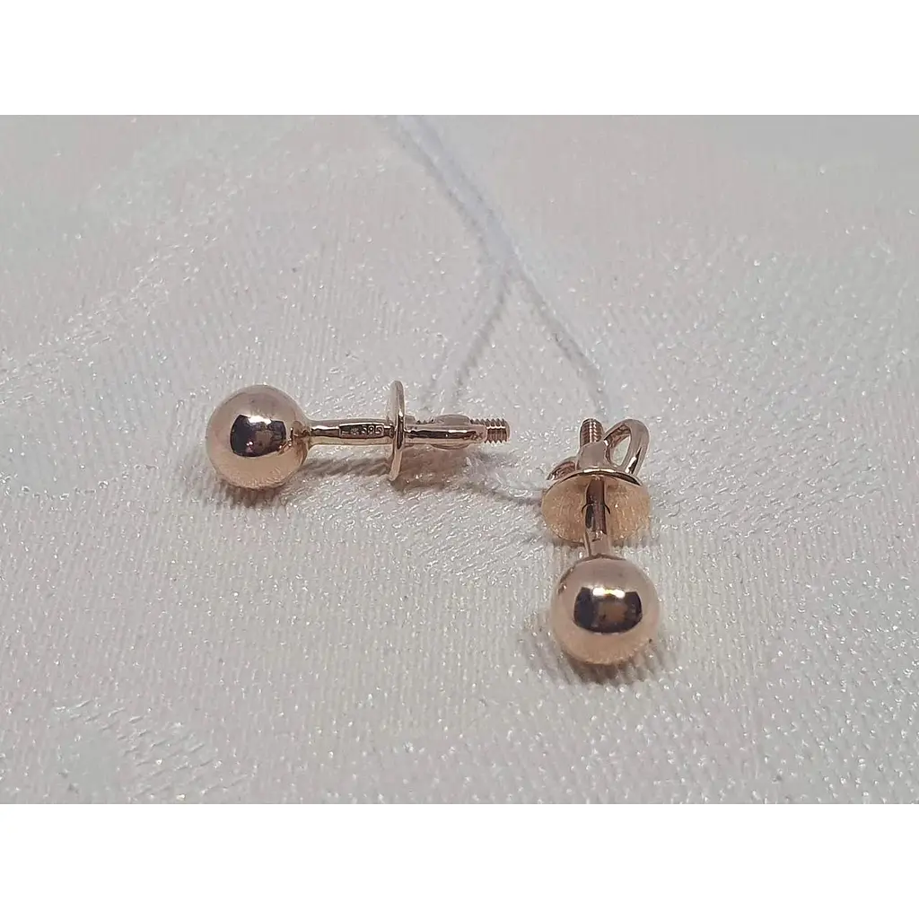 Золоті сережки-пуссети Favoritum Кульки. 210115_5 - фото 2