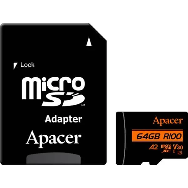 Карта пам'яті Apacer 64GB microSDXC UHS-I/U3 Class 10 + SD адаптер (AP64GMCSX10U8-R)