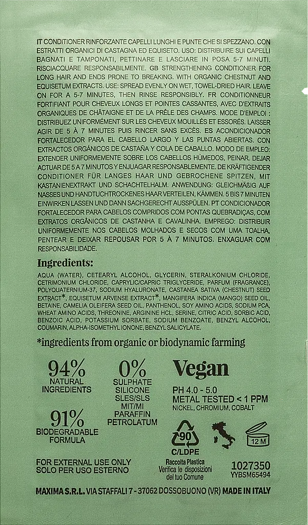 Зміцнювальний кондиціонер для довгого ламкого волосся Nook BEAUTY FAMILY ORGANIC 10 мл - фото 2