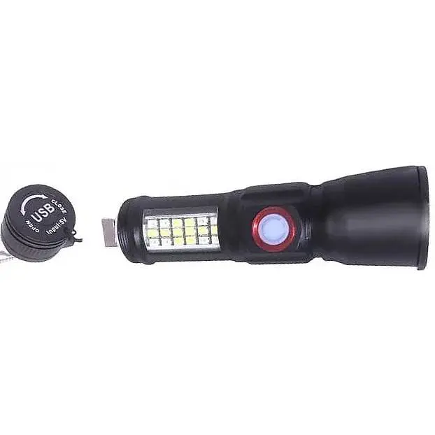 Ручний ліхтар RB-269 акумуляторний бічним світлом та зумом LED Р50+5SMD USB Zoom - фото 7