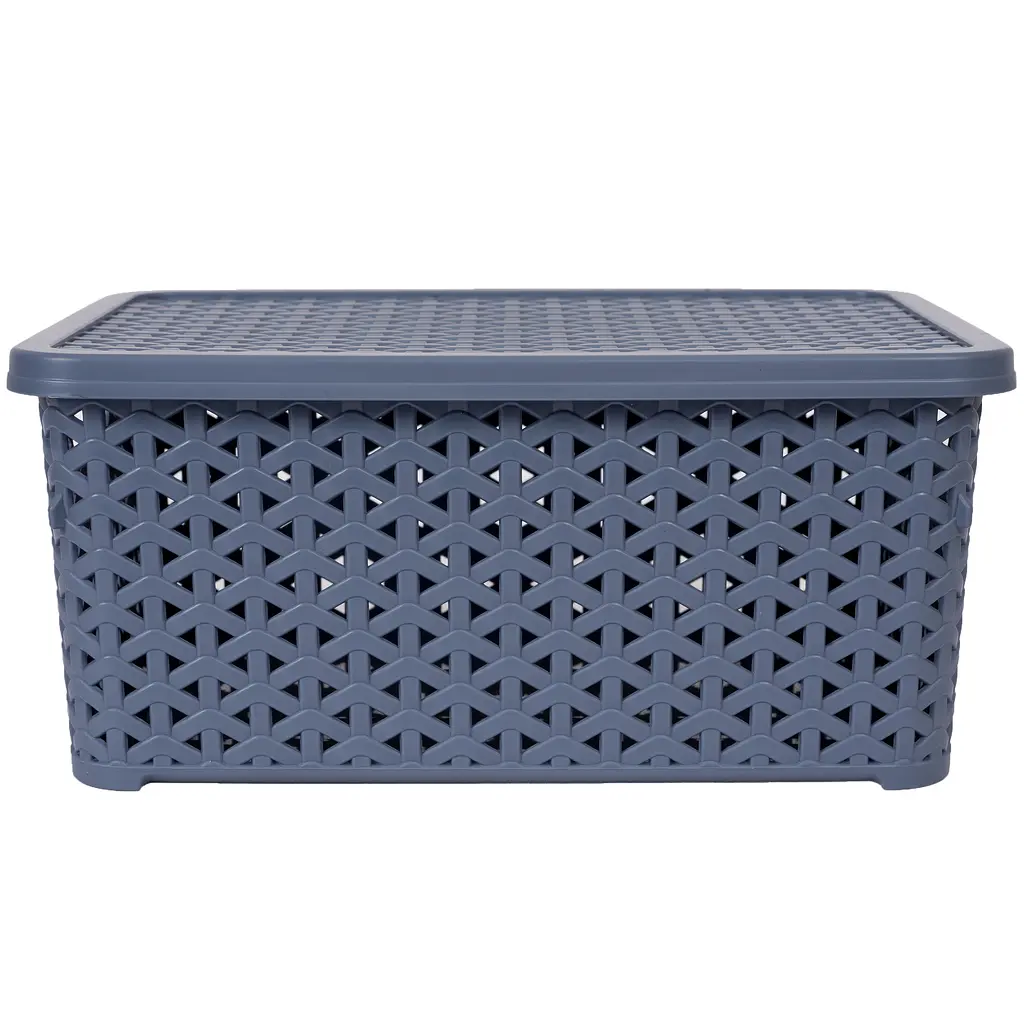 Кошик Diomedea з кришкою 29.7x19.6x13 см 6 л сіро-блакитний (К12-121)  - фото 2
