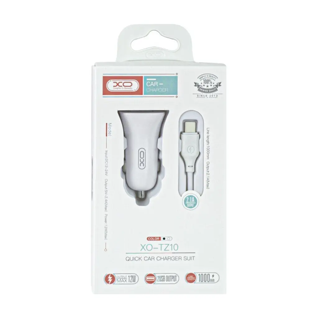 Зарядний пристрій XO 2xUSB 2.4A + cable USB to Micro 5P white (TZ10-M-WH) - фото 4