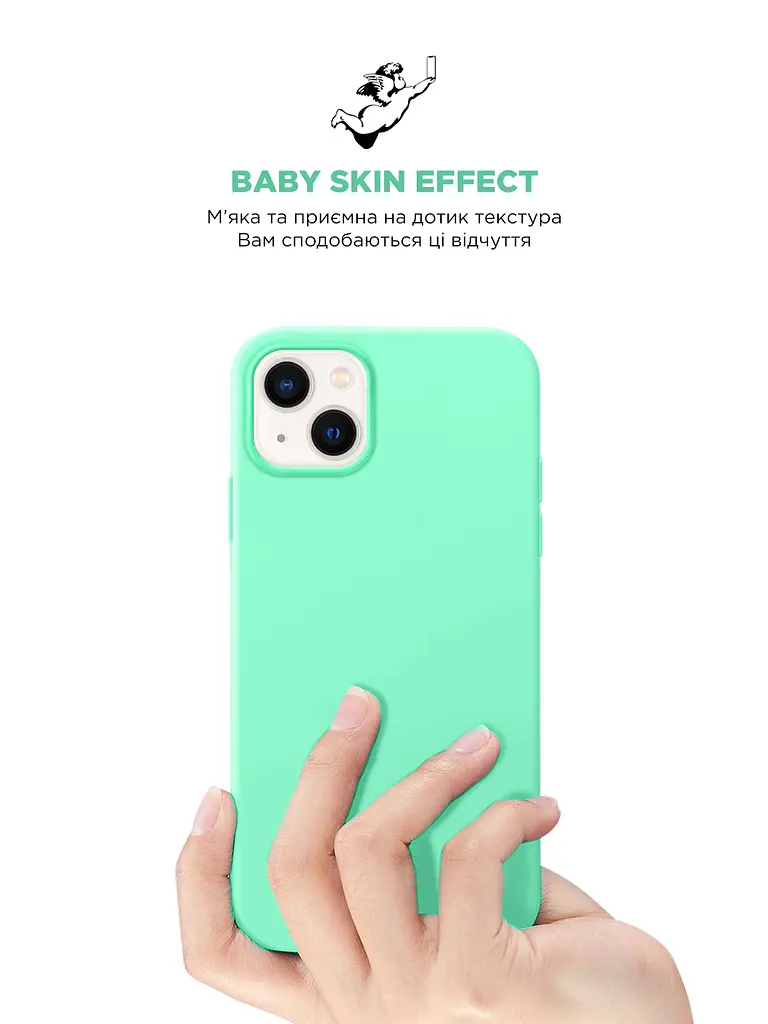 Силиконовый чехол для Apple iPhone 14 Plus, ICON2 Case, зеленый, противоударный, панель, защита всего корпуса, матовая поверхность Soft Touch, выступает над дисплеем, совместим с защитными стеклами и пленками, с микрофиброй, ArmorStandart (ARM63607) - фото 8