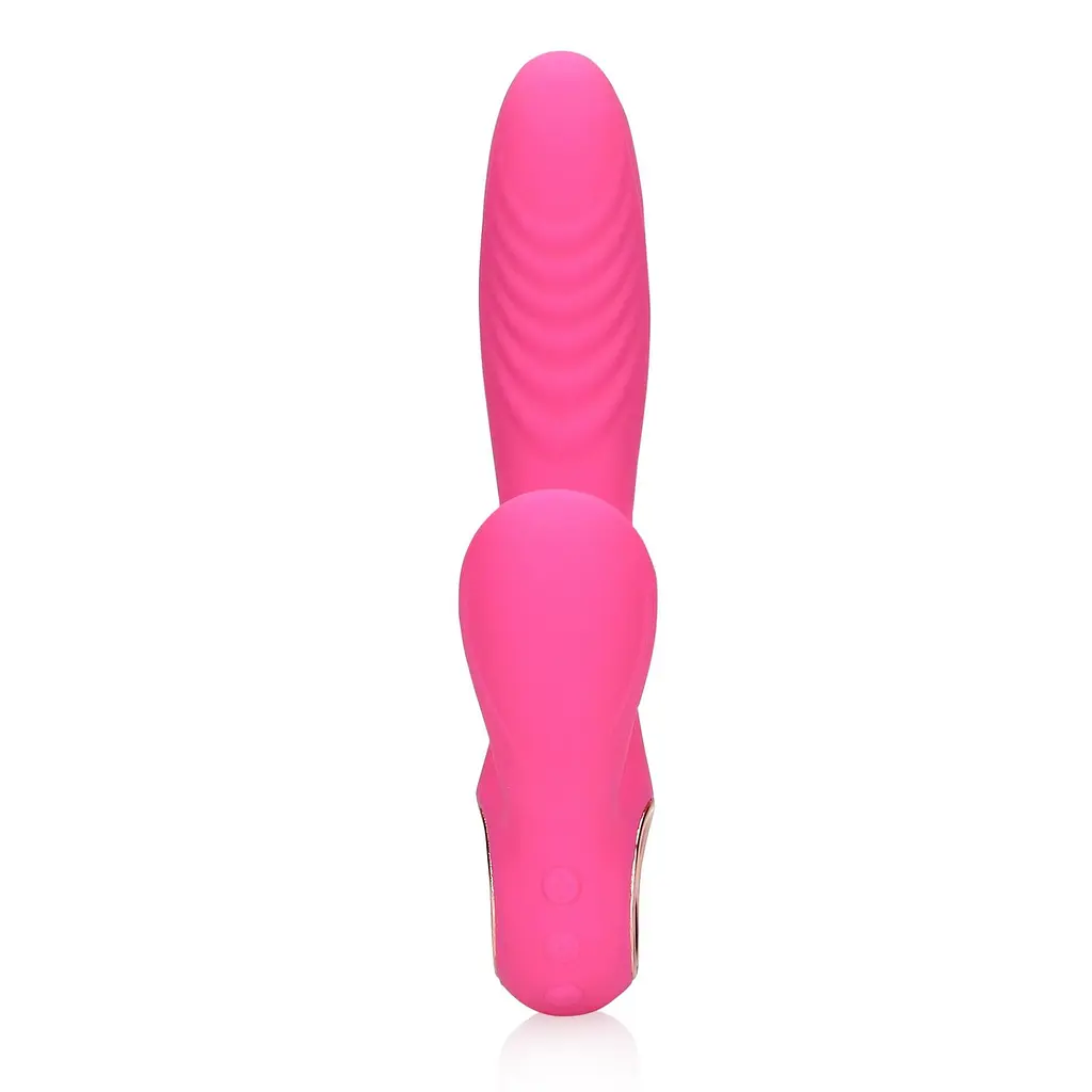 Вібратор-кролик Loveline Tongue Flickering and Heating, 21,5 см (рожевий) - фото 2