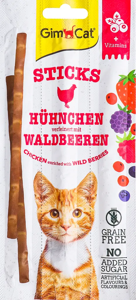 Ласощі для котів GimCat Superfood Duo-Sticks з куркою та лісовим ягодами, 15 г - фото 3