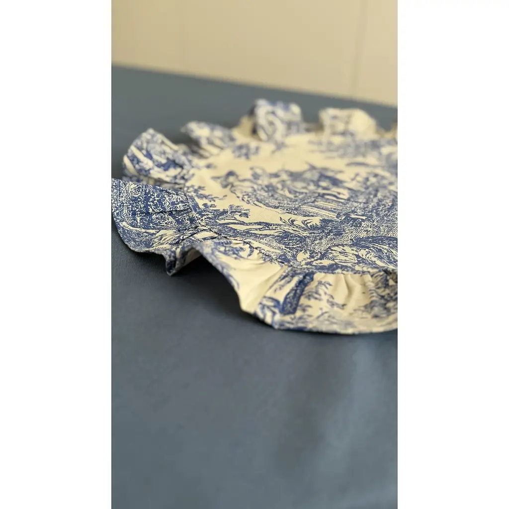 Серветка Ecotton Duck кругла з рюшами під тарілку водовідштовхувальна Blue (25325) - фото 2