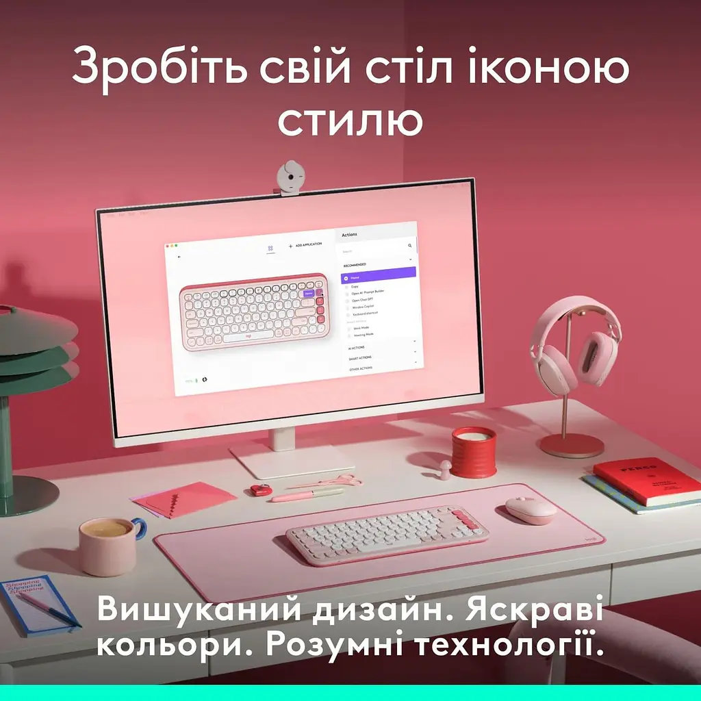 Клавіатура Logitech Pop Icon Keys Rose (920-013073) - фото 2