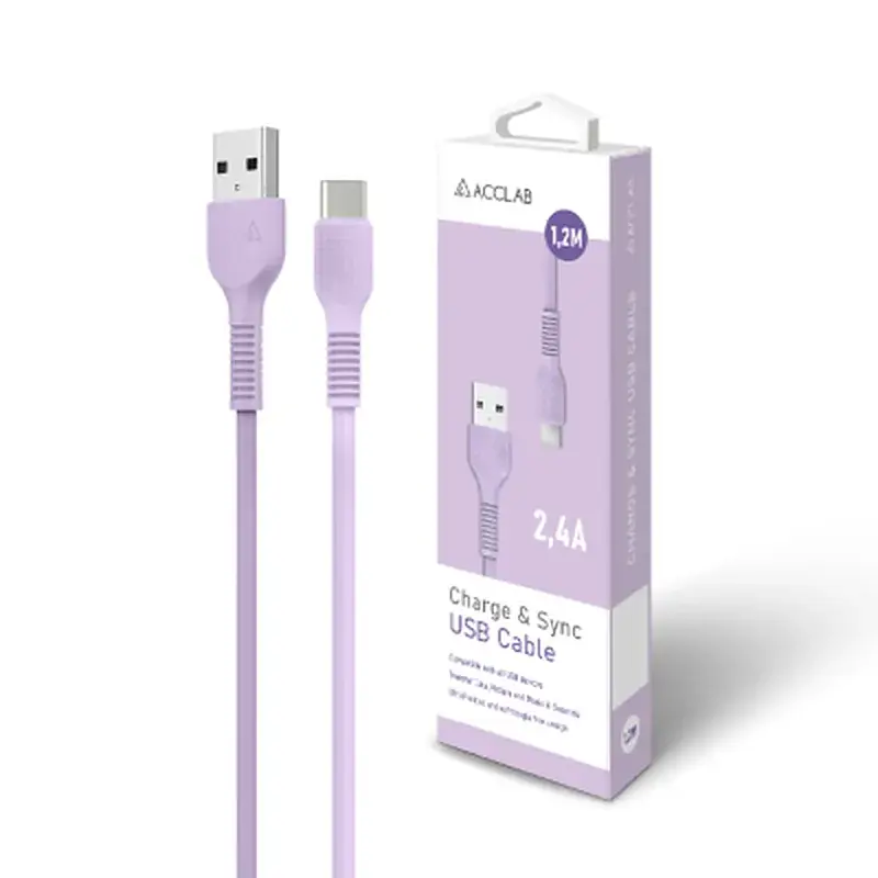 Дата кабель USB 2.0 AM to Lightning 1.2m AL-CBCOLOR-L1PP Purple ACCLAB (1283126518218) - фото 6