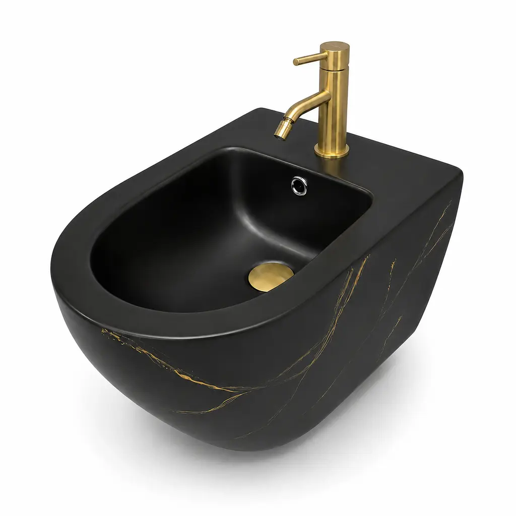 Підвісне біде VBI Vulcano black marble matt VBI-020419 - фото 3
