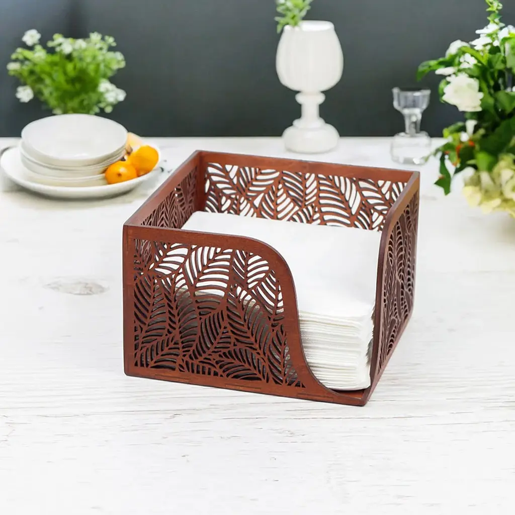 Деревянная салфетница VANZA LEAF mahogany - S (14 см) - фото 3