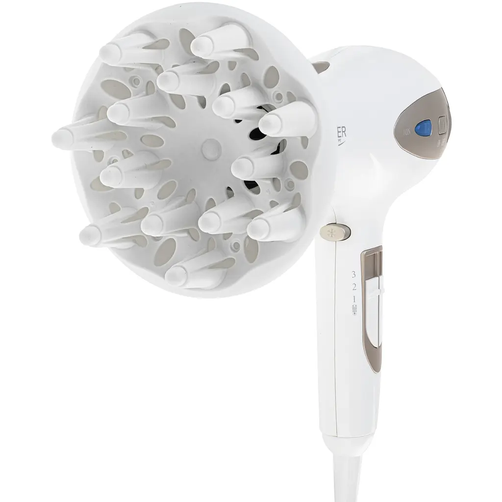Фен Adler AD 2248 white champagne 2200Вт/ 2 швидкості/ хол.обдув/ темп.режимів-3/ іонізація/ дифузор - фото 3