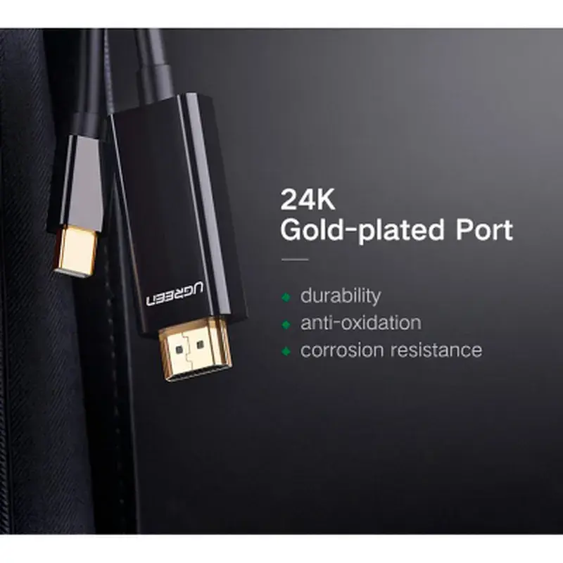 Кабель мультимедійний miniDisplayPort M to HDMI M 1.5m MD101 4K black Ugreen (20848) - фото 9