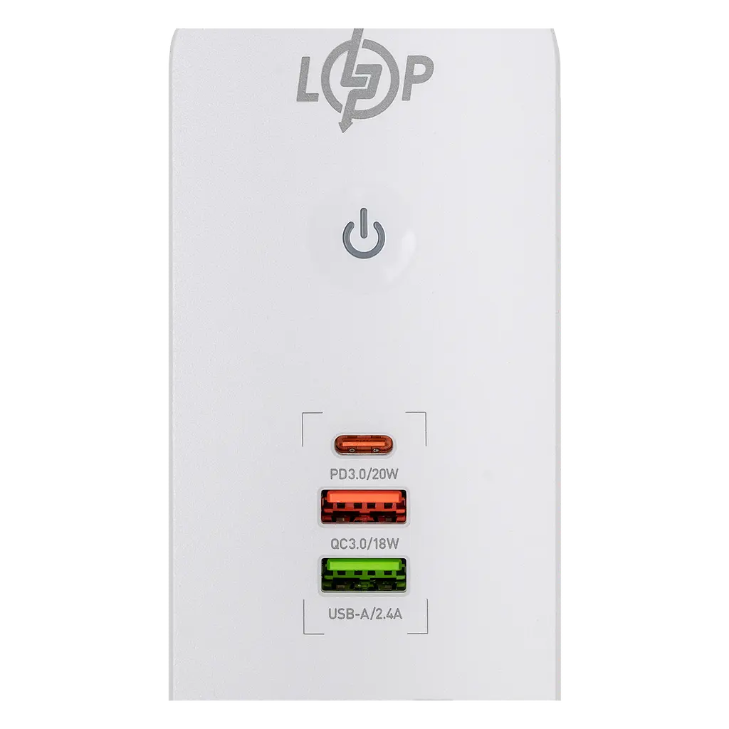 Мережевий фільтр (подовжувач) LogicPower (5x220V-2500W, 1xUSB-38W/PD/QC3.0, 1xType-C 20W, 1xUSB 18W) - фото 4