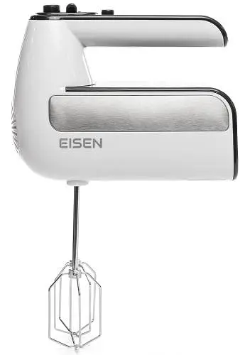 Миксер Eisen EHM-415W White 450W ручной 5 скоростей турбо режим винчики крючья для замеса теста защита от перегрева - фото 2