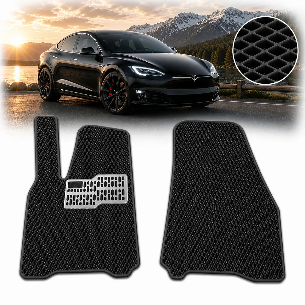 Килимки в салон передні EVA для Tesla Model Y 2020- з підп'ятником 2 шт