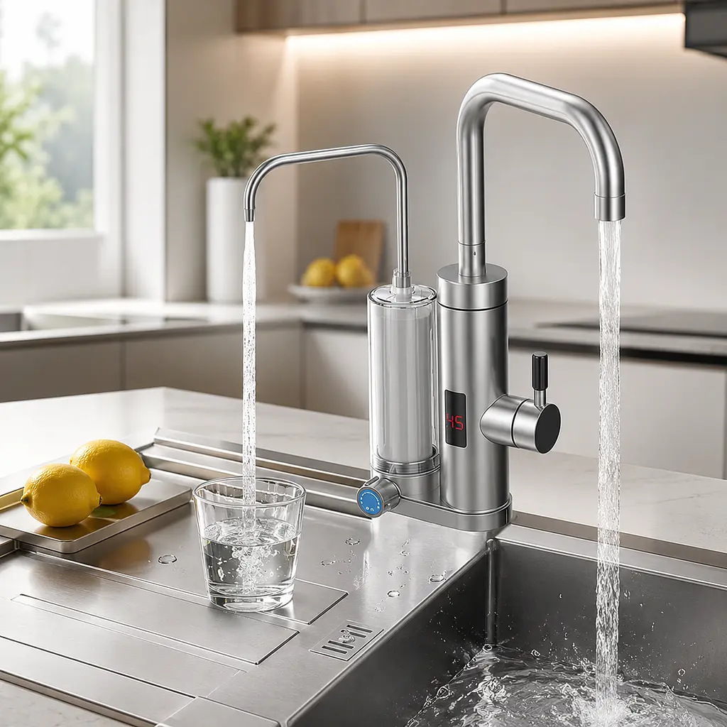 Проточний водонагрівач 2в1 Multifunctional heating cleaning faucet / Кран електричний проточний з LCD-диспеєм ZSW-D02 - фото 5
