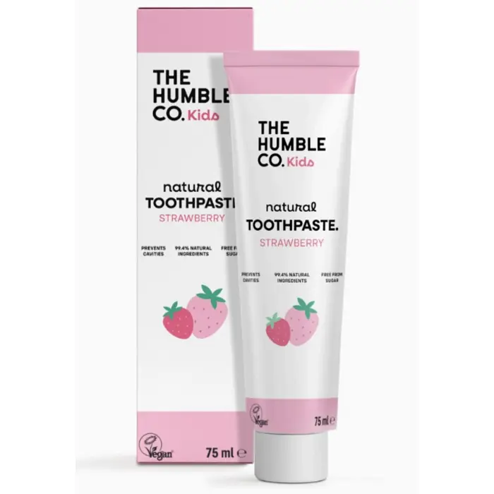 Дитяча зубна паста натуральна The Humble Co. Kids Strawberry з фтором, полуниця, 75 мл