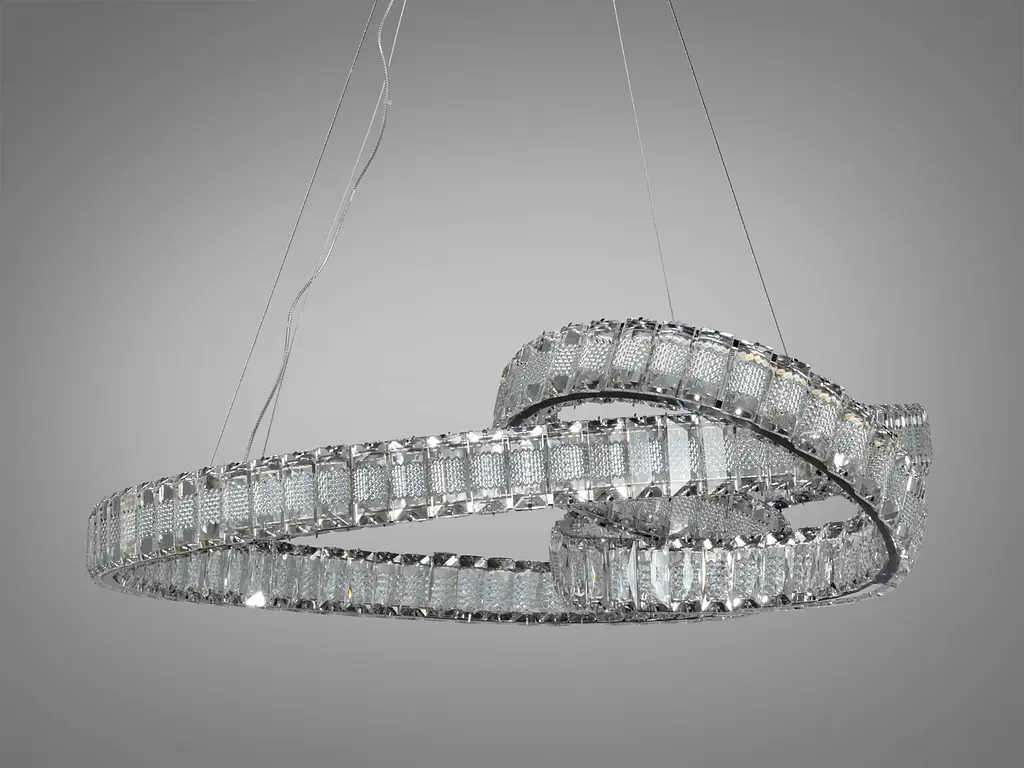Люстра подвесная Diasha хром LED 92 Вт пульт 16 м² - фото 2