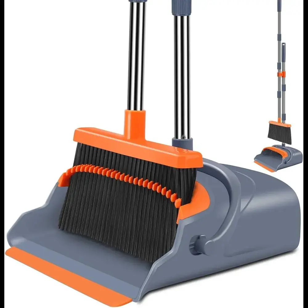 Набір для прибирання 2в1 щітка та совок на довгих ручках - фото 3