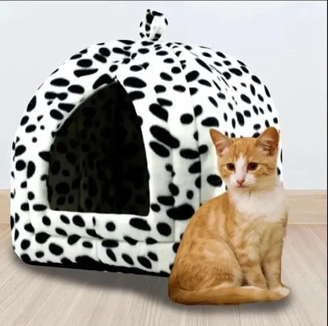 Будиночок для домашніх тварин pet hut white, Будиночок лежанка для маленького собаки, Затишний будиночок для кота - фото 5