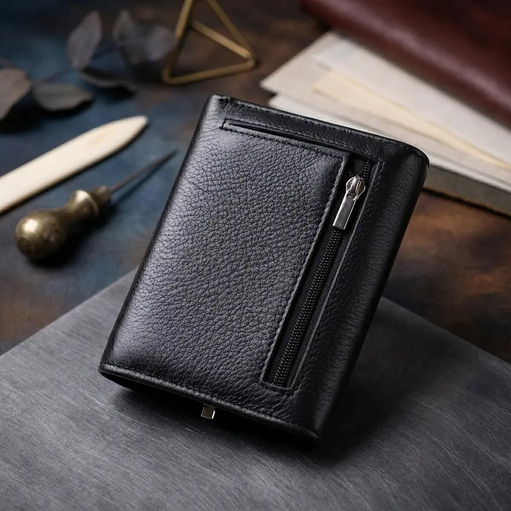 Симпатичний жіночий гаманець із монетницею з натуральної шкіри ST Leather 19481 чорний - фото 4