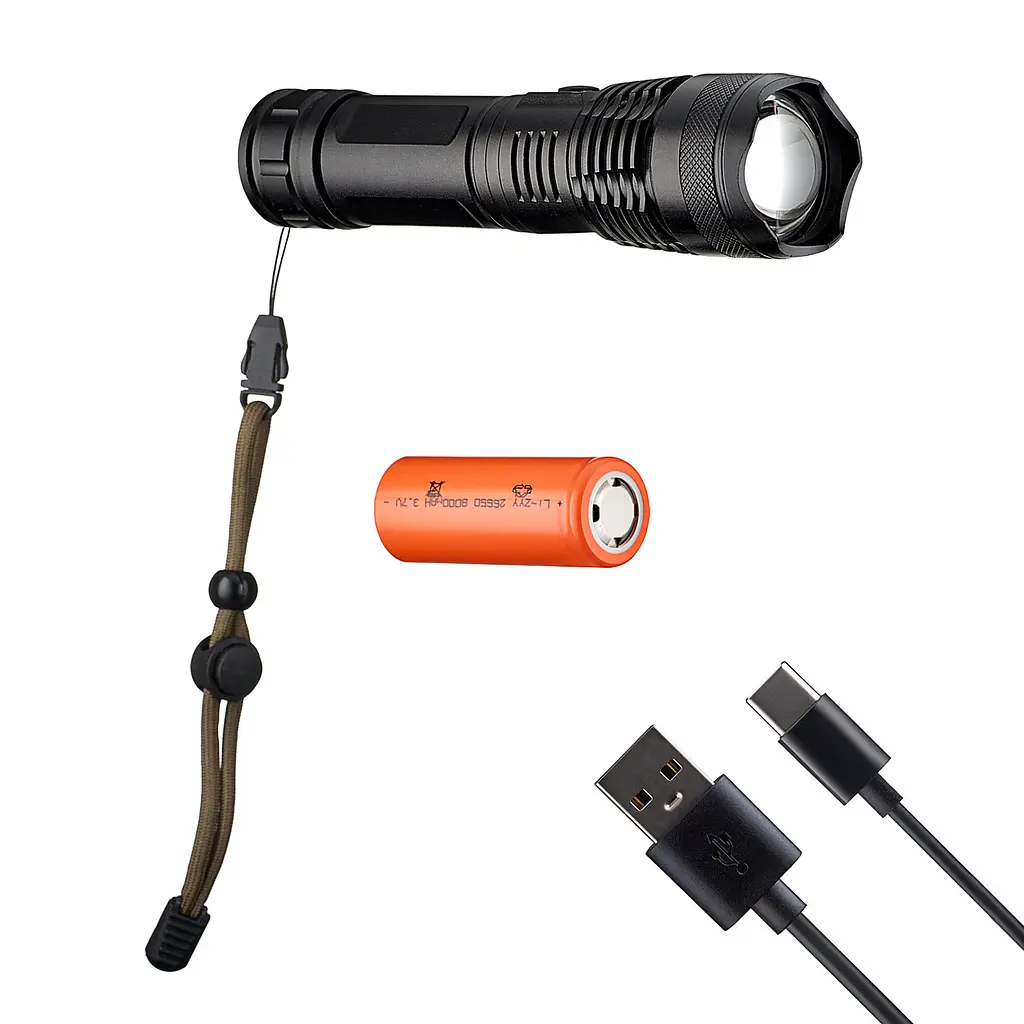 Фонарик Flashlight X71 Type-C 3000 mAh Черный - фото 3