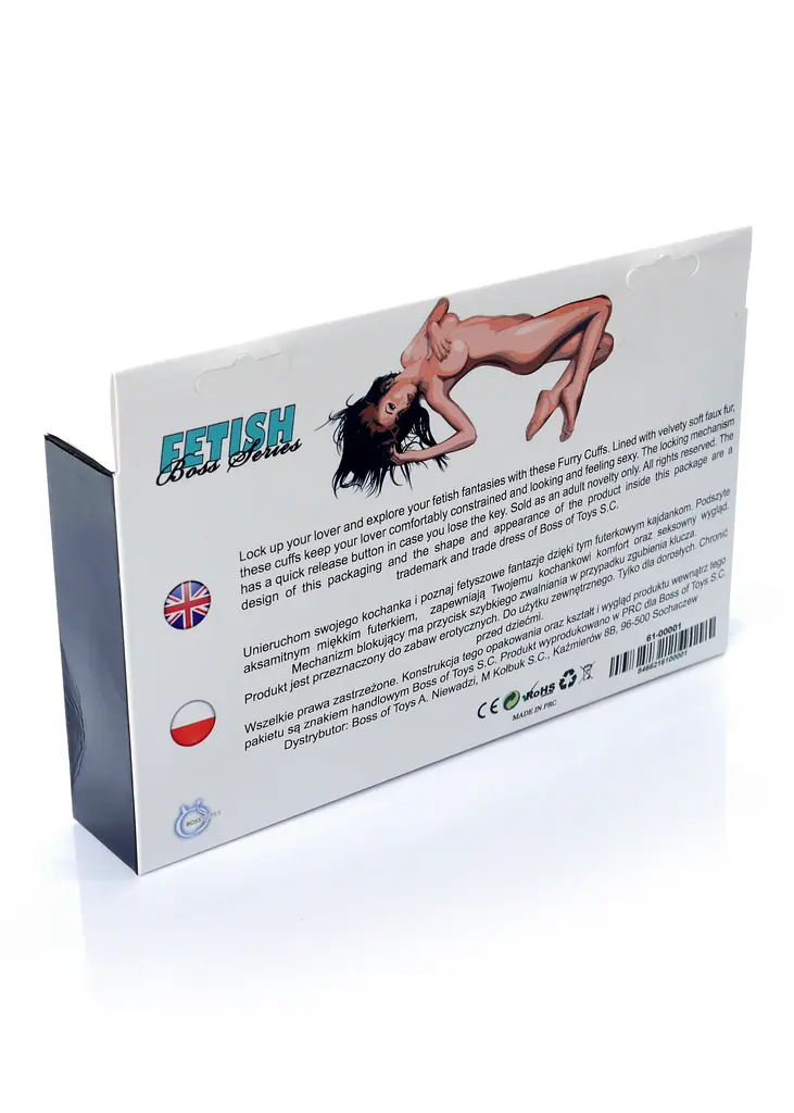Металеві наручники з чорним хутром Fetish Boss Series - фото 6