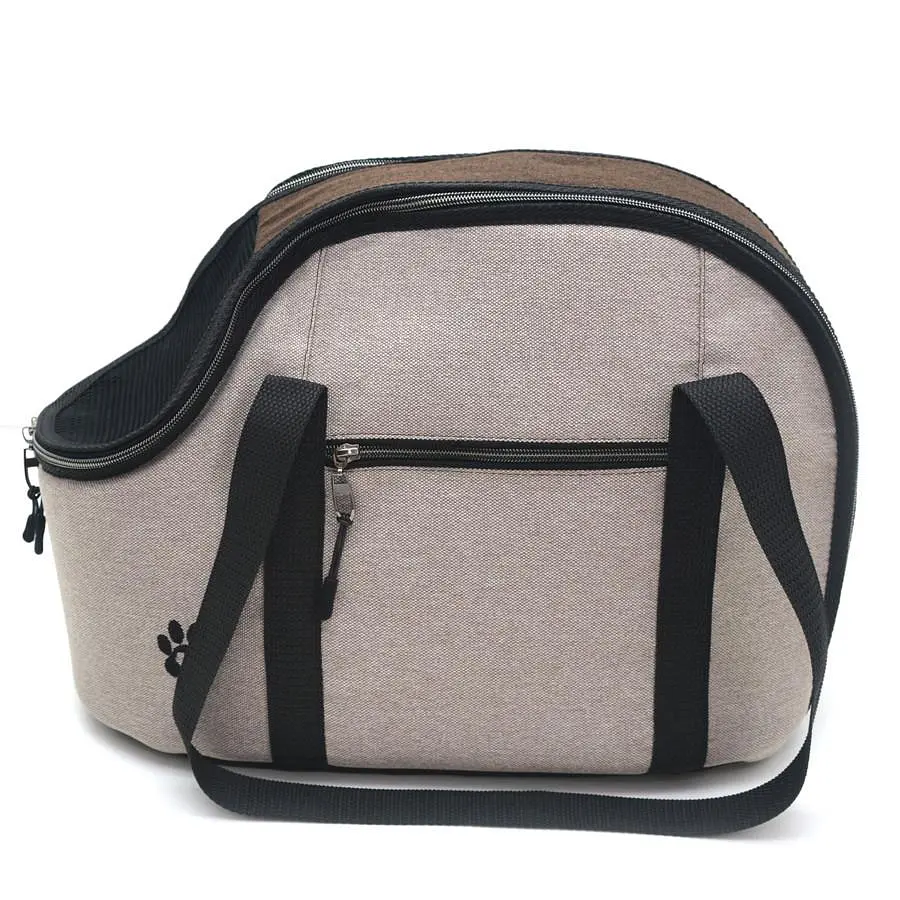 Сумка переноска для кошек и собак Zoo-hunt Loft №0 22х32х27 см бежевая - фото 4